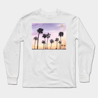 Tropical Nights in Paradise Watercolor Art Long Sleeve T-Shirt